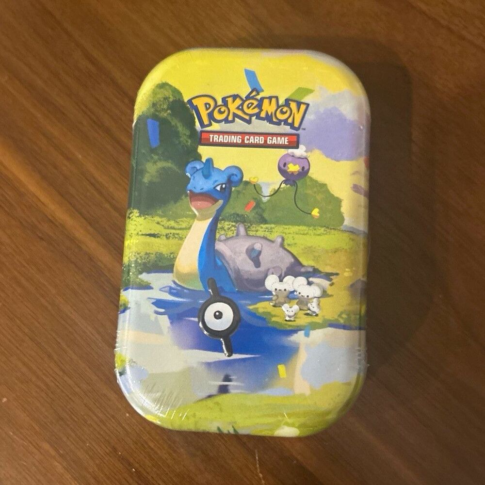 Pokémon TCG Celebrations Mini Tin Lapras Artwork Unown Drifloon Tandemaus